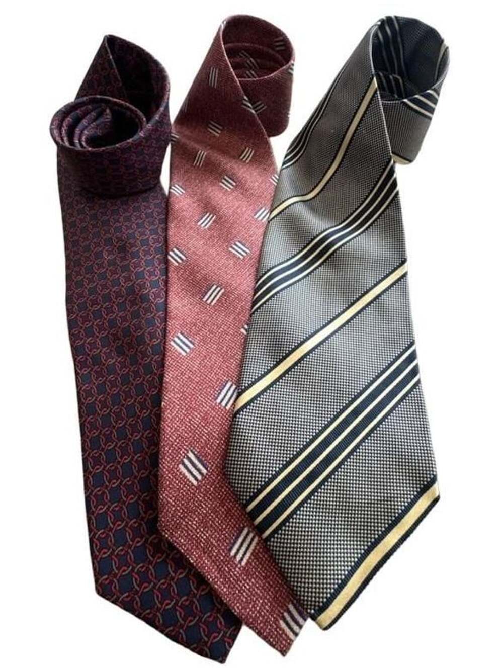 Vintage Men's Silk Necktie Lot of 3